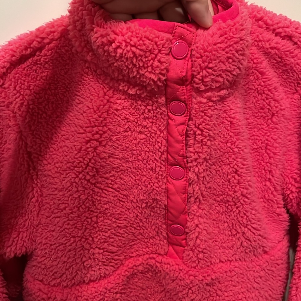 MEMBERS MARK UGC Girls Size 5/6 Pink snap up Soft Sherpa jacket pockets cozy - Picture 5 of 14